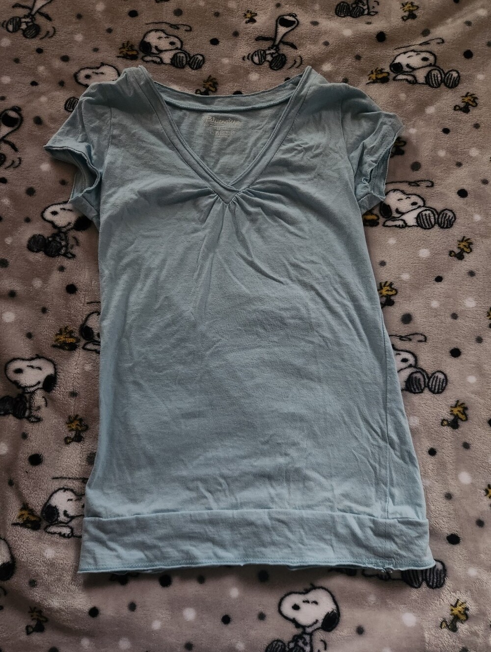 Bluenotes Y2K Baby Blue V Neck Top